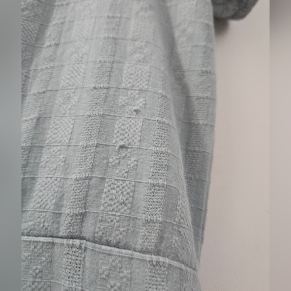 Unbranded light green faux wrap dress with tie and tulip sleeve est. Sz  L - Picture 9 of 13